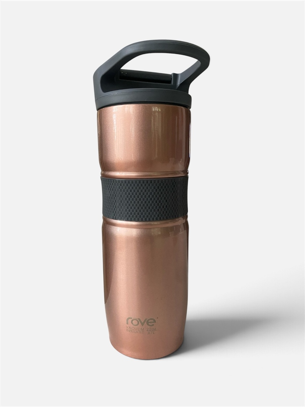 Insulated Copper Rose Gold Travel Tumbler with Non-Slip Grip